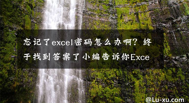 忘记了excel密码怎么办啊？终于找到答案了小编告诉你Excel忘记密码怎么打开？Excel破解密码方法