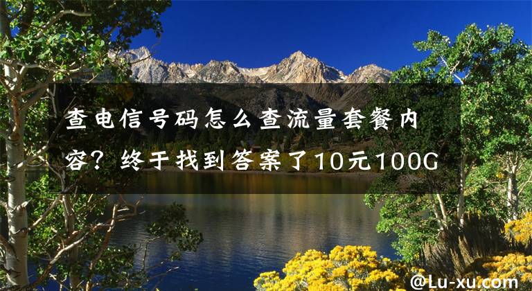 查电信号码怎么查流量套餐内容？终于找到答案了10元100G流量……网上兜售低价手机卡套餐靠谱吗？