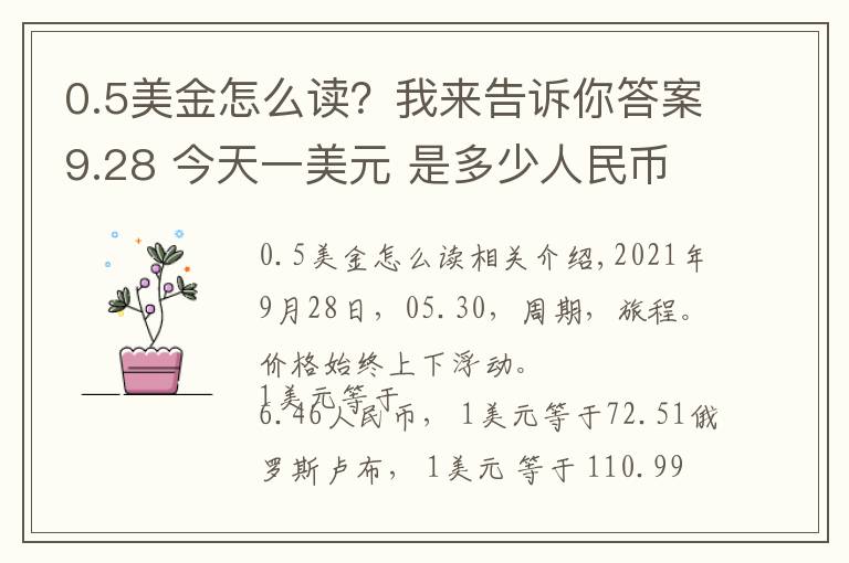 0.5美金怎么读？我来告诉你答案9.28 今天一美元 是多少人民币呢？各国 外汇交易价格 是多少呢？