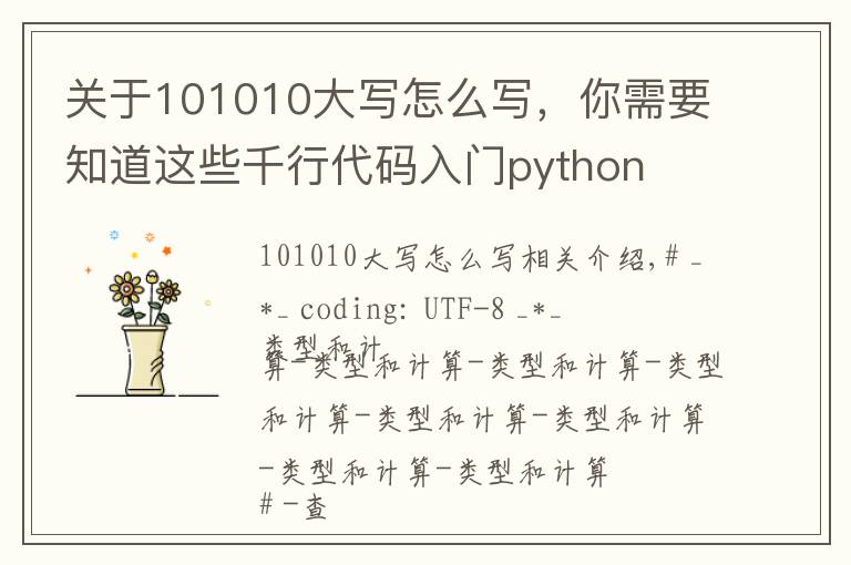 关于101010大写怎么写，你需要知道这些千行代码入门python