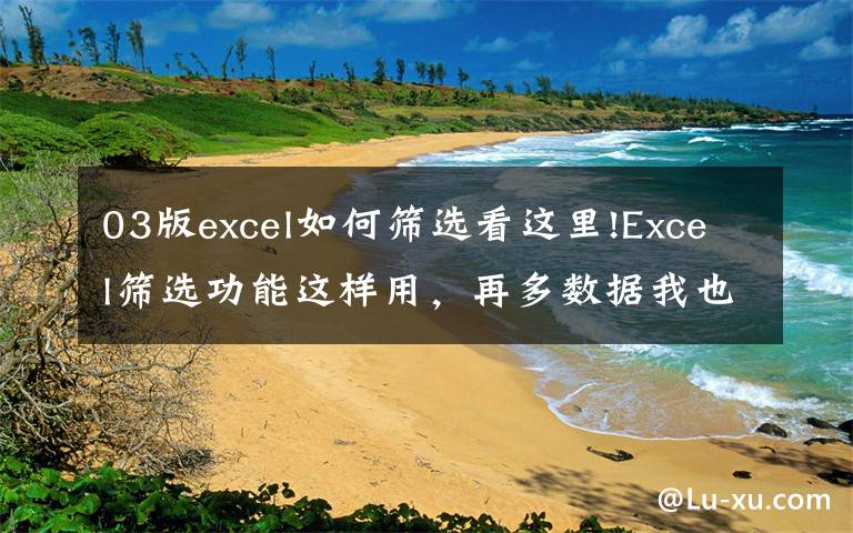 03版excel如何筛选看这里!Excel筛选功能这样用，再多数据我也不惧了