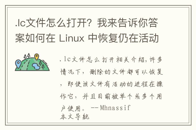 .lc文件怎么打开？我来告诉你答案如何在 Linux 中恢复仍在活动进程中的已删除文件