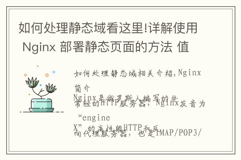 如何处理静态域看这里!详解使用 Nginx 部署静态页面的方法 值得收藏！