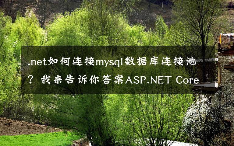 .net如何连接mysql数据库连接池？我来告诉你答案ASP.NET Core MVC+Layui使用EF Core连接MySQL执行简单的CRUD操作