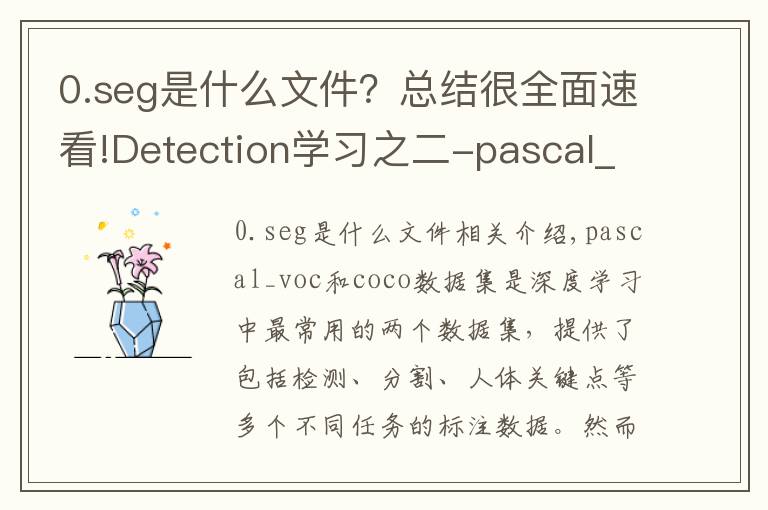 0.seg是什么文件？总结很全面速看!Detection学习之二-pascal_voc和coco数据读取