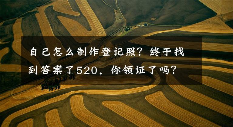 自己怎么制作登记照？终于找到答案了520，你领证了吗？