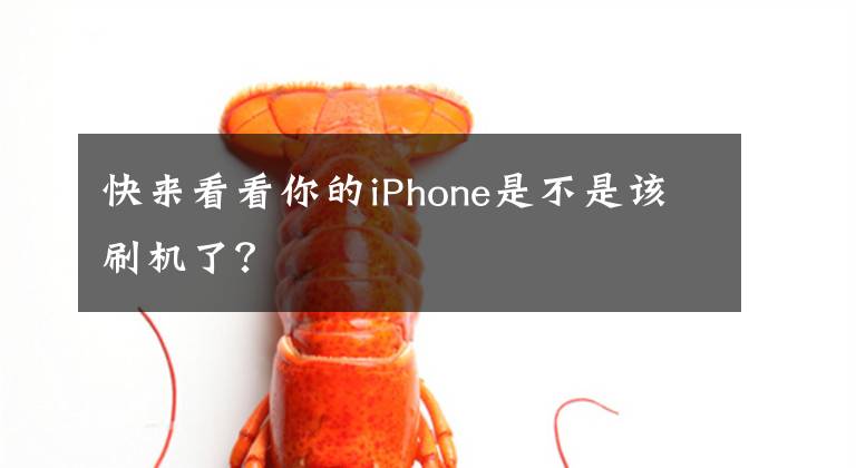 快来看看你的iPhone是不是该刷机了？