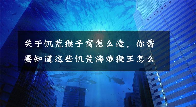 关于饥荒猴子窝怎么造，你需要知道这些饥荒海难猴王怎么解锁 饥荒海难猴王解锁攻略