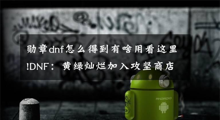 勋章dnf怎么得到有啥用看这里!DNF：黄绿灿烂加入攻坚商店兑换，徽章获取全盘点