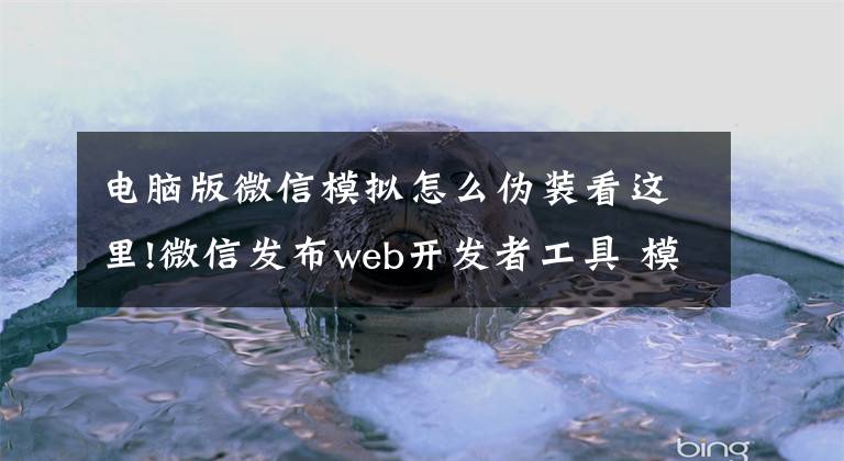 电脑版微信模拟怎么伪装看这里!微信发布web开发者工具 模拟微信客户端