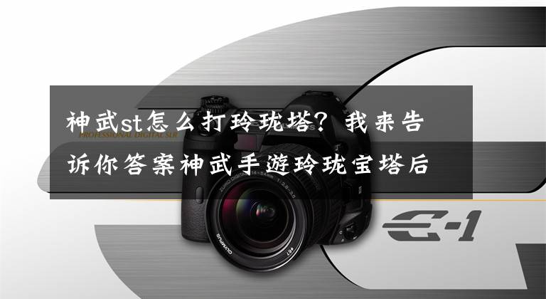 神武st怎么打玲珑塔？我来告诉你答案神武手游玲珑宝塔后期怎么打 打法技巧分享