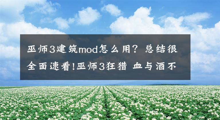 巫师3建筑mod怎么用？总结很全面速看!巫师3狂猎 血与酒不消耗打造材料MOD 懒人必备MOD