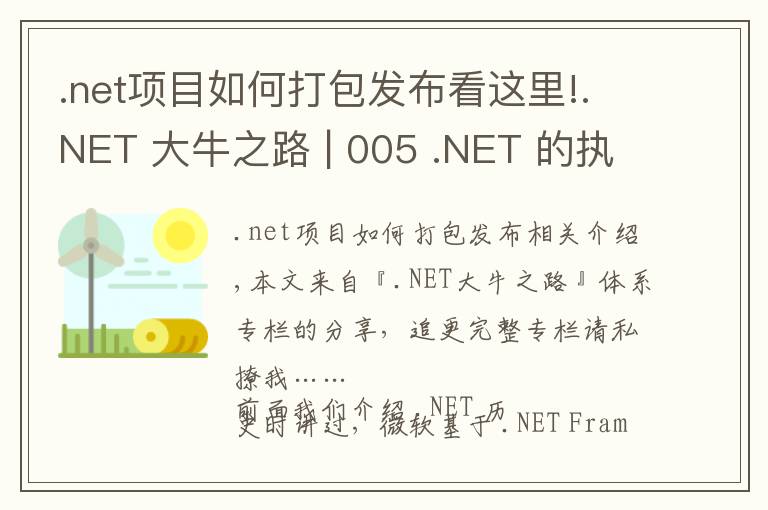.net项目如何打包发布看这里!.NET 大牛之路 | 005 .NET 的执行模型