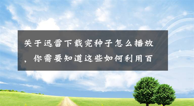 关于迅雷下载完种子怎么播放，你需要知道这些如何利用百度云播放高清电影BT、磁力链等种子链接方法