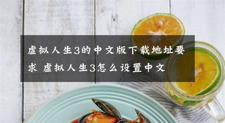 虚拟人生3的中文版下载地址要求 虚拟人生3怎么设置中文