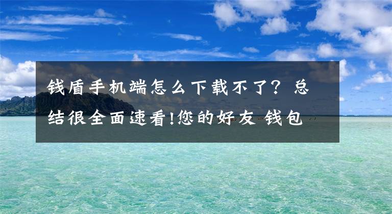 钱盾手机端怎么下载不了？总结很全面速看!您的好友 钱包保护神“互联网+反电信诈骗”钱盾平台 已上线