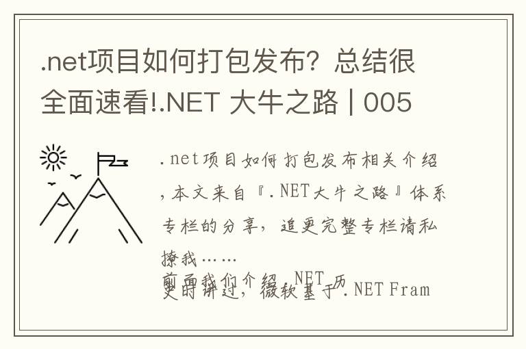 .net项目如何打包发布？总结很全面速看!.NET 大牛之路 | 005 .NET 的执行模型