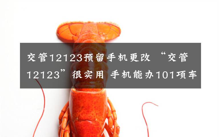 交管12123预留手机更改 “交管12123”很实用 手机能办101项车驾管业务