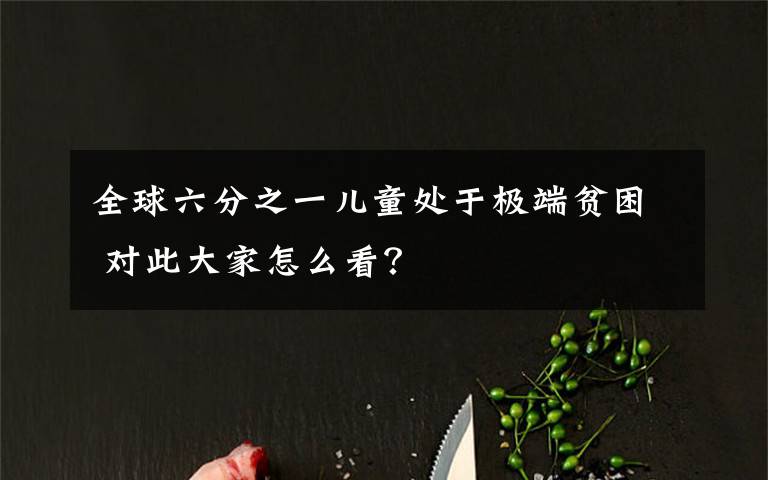全球六分之一儿童处于极端贫困 对此大家怎么看？