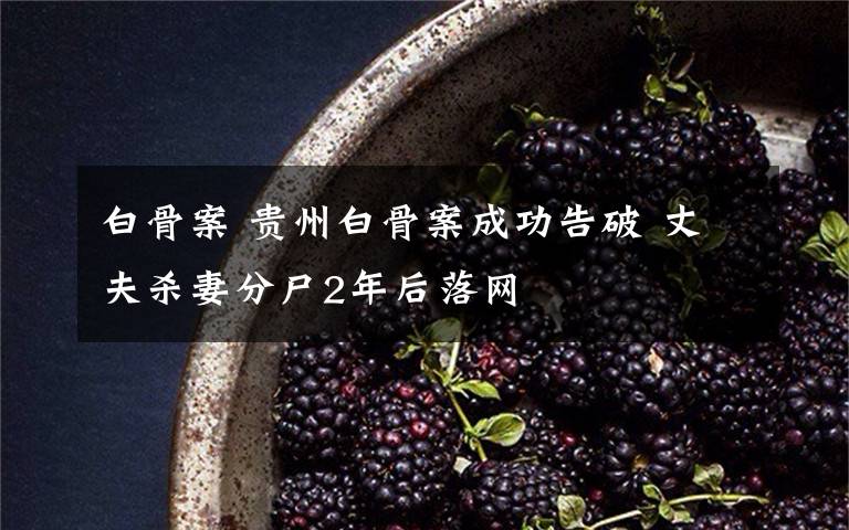 白骨案 贵州白骨案成功告破 丈夫杀妻分尸2年后落网