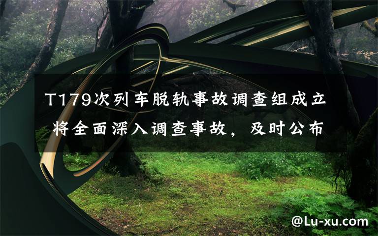 T179次列车脱轨事故调查组成立 将全面深入调查事故，及时公布社会