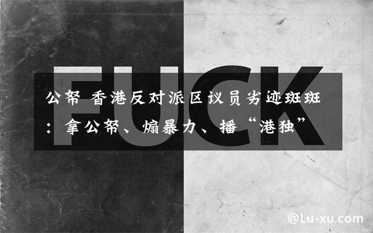 公帑 香港反对派区议员劣迹斑斑：拿公帑、煽暴力、播“港独”