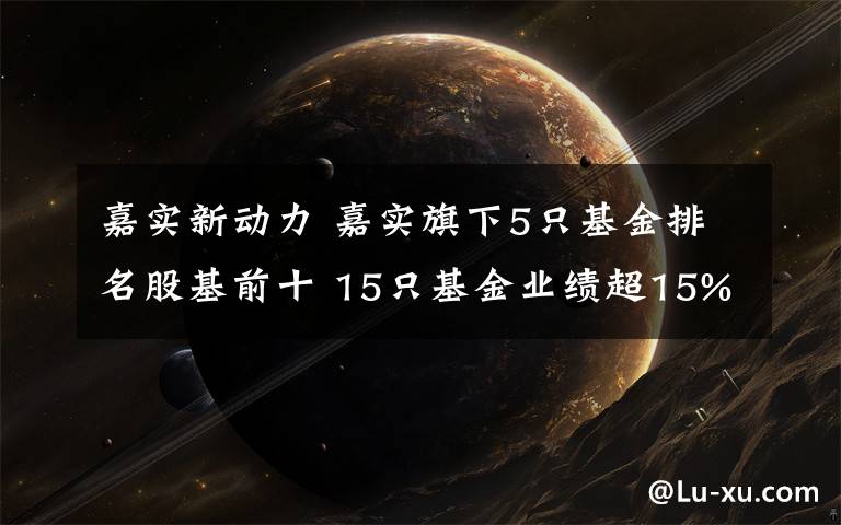 嘉实新动力 嘉实旗下5只基金排名股基前十 15只基金业绩超15%