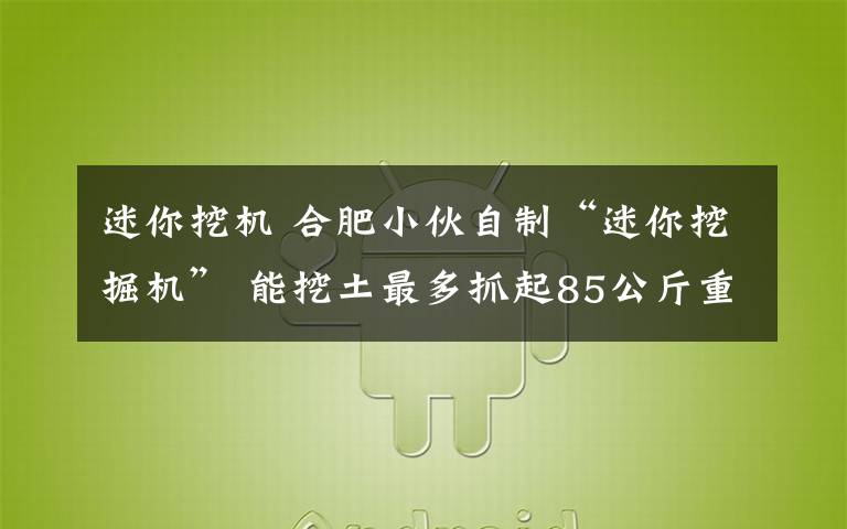 迷你挖机 合肥小伙自制“迷你挖掘机” 能挖土最多抓起85公斤重物