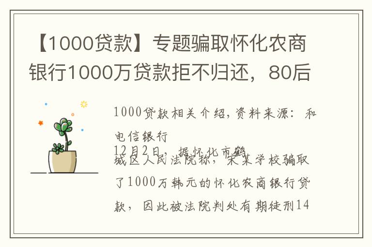 【1000贷款】专题骗取怀化农商银行1000万贷款拒不归还，80后小伙被判刑