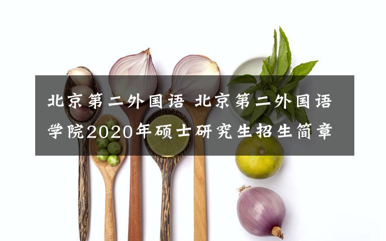 北京第二外国语 北京第二外国语学院2020年硕士研究生招生简章