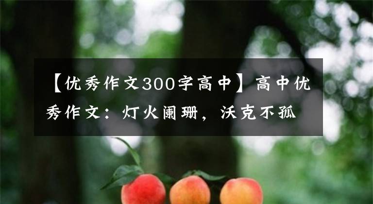 【优秀作文300字高中】高中优秀作文：灯火阑珊，沃克不孤独。