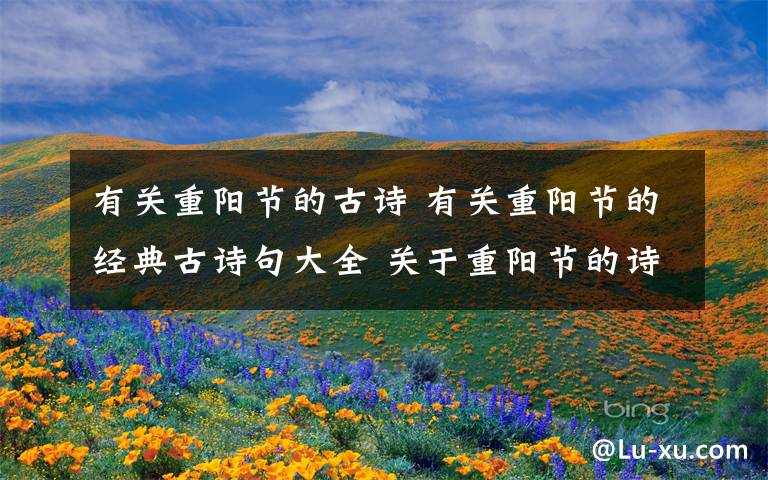 有关重阳节的古诗 有关重阳节的经典古诗句大全 关于重阳节的诗句有哪些？