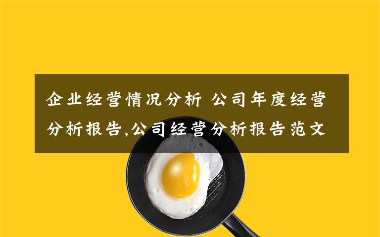 企业经营情况分析 公司年度经营分析报告,公司经营分析报告范文文章配图