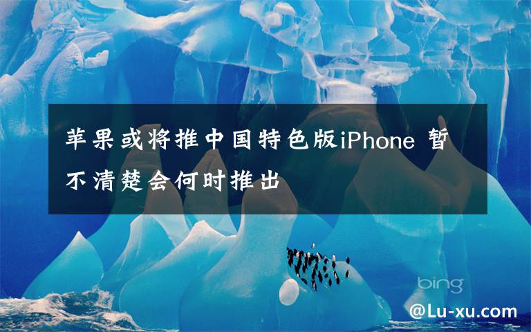 苹果或将推中国特色版iPhone 暂不清楚会何时推出