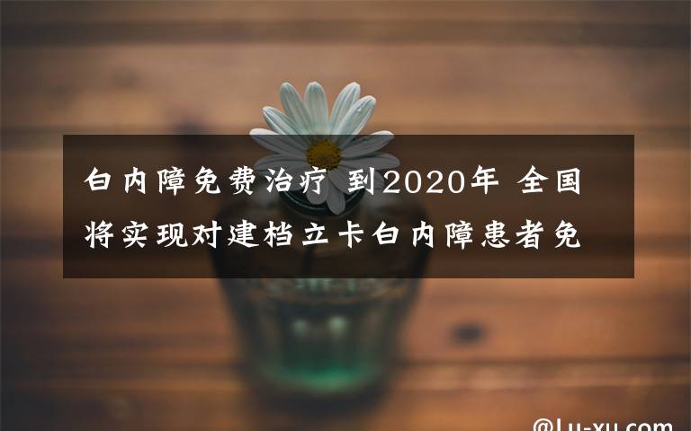 白内障免费治疗 到2020年 全国将实现对建档立卡白内障患者免费救治