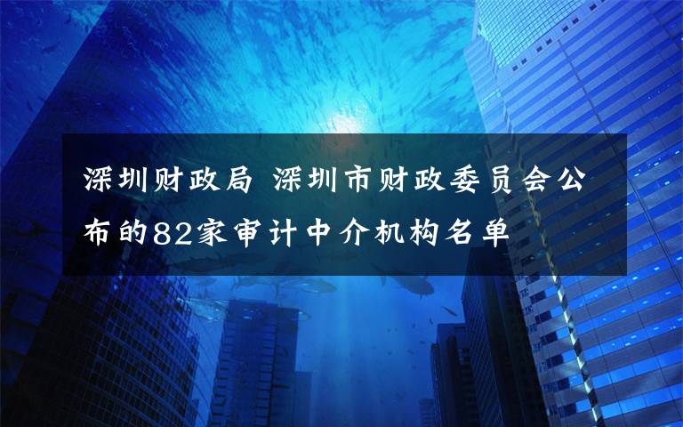 深圳财政局 深圳市财政委员会公布的82家审计中介机构名单