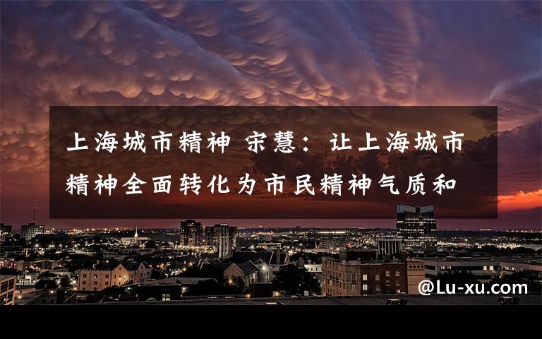 上海城市精神 宋慧：让上海城市精神全面转化为市民精神气质和文明素养