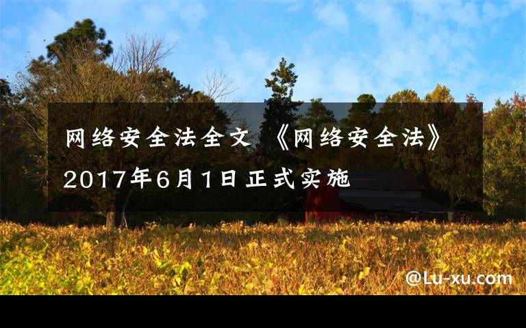 网络安全法全文 《网络安全法》2017年6月1日正式实施