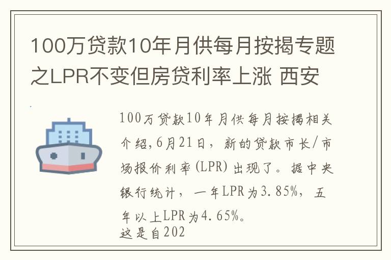 100万贷款10年月供每月按揭专题之LPR不变但房贷利率上涨 西安贷一百万月供近6000元