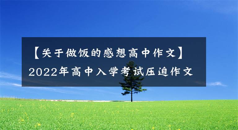 【关于做饭的感想高中作文】2022年高中入学考试压迫作文《我和____的____时光》:板文素材评论