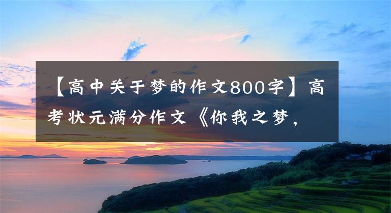 【高中关于梦的作文800字】高考状元满分作文《你我之梦，中国之梦》欣赏