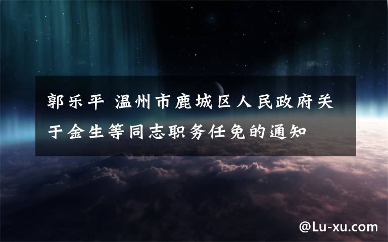 郭乐平 温州市鹿城区人民政府关于金生等同志职务任免的通知