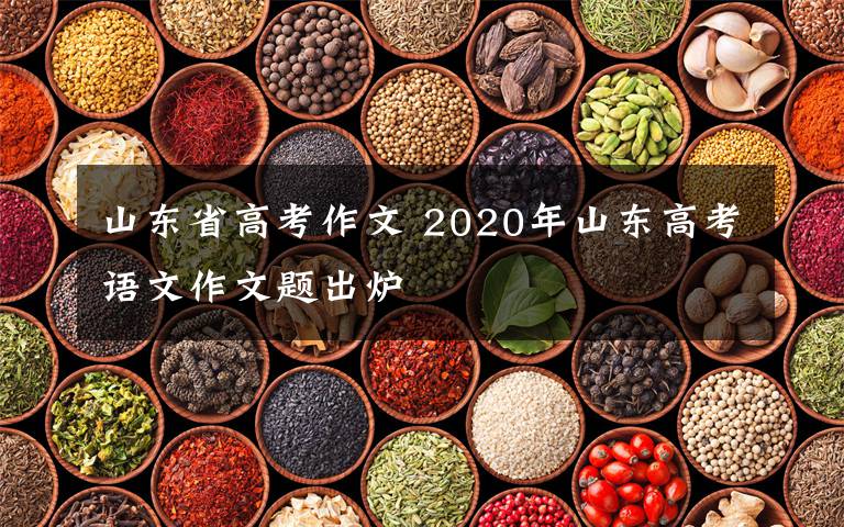 山东省高考作文 2020年山东高考语文作文题出炉