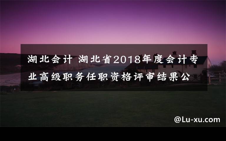 湖北会计 湖北省2018年度会计专业高级职务任职资格评审结果公示