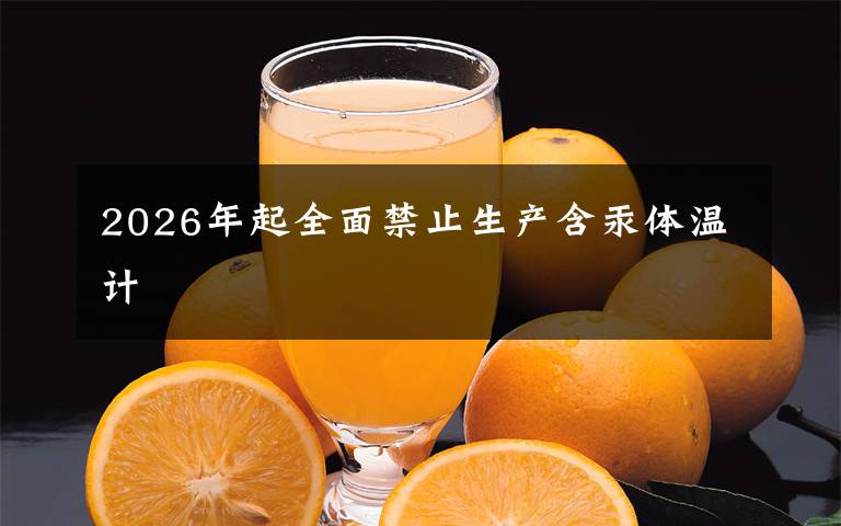 2026年起全面禁止生产含汞体温计