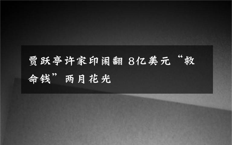 贾跃亭许家印闹翻 8亿美元“救命钱”两月花光