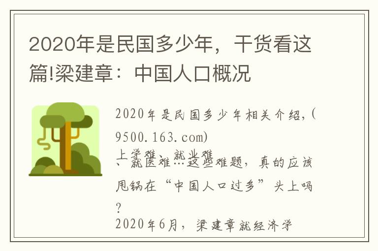 2020年是民国多少年，干货看这篇!梁建章：中国人口概况