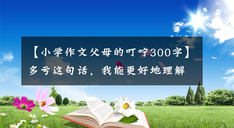 【小学作文父母的叮咛300字】多亏这句话，我能更好地理解父母的爱