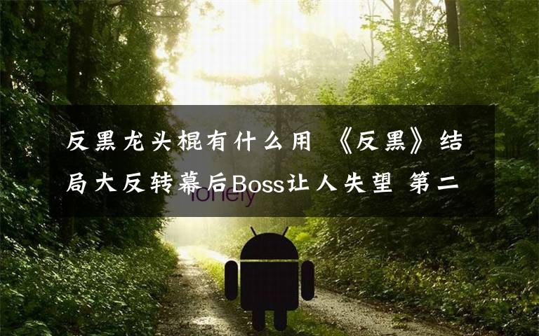 反黑龙头棍有什么用 《反黑》结局大反转幕后Boss让人失望 第二季你还会看么？