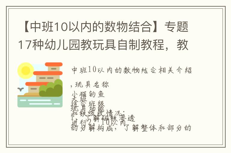 【中班10以内的数物结合】专题17种幼儿园教玩具自制教程，教你玩转幼儿课堂~